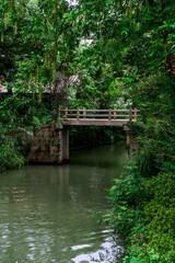 Fototapeta na wymiar Xixi Hangzhou National Wetland Park The park is densely crisscrossed with six main watercourses, among which are scattered various ponds, lakes and swamps.