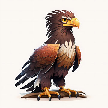 Eagle Cartoon Illustration. Generative AI