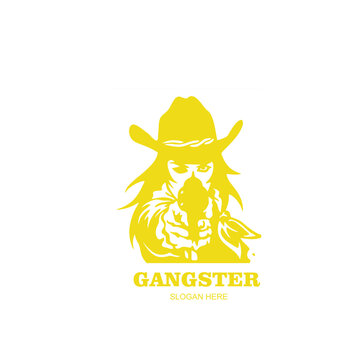 Free vector gangster design logo icon illustration