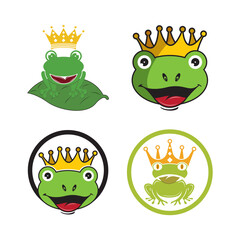 King frog logo icon template design