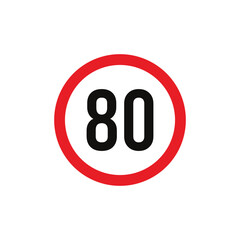 Circle Traffic Sign, Road Sign Vector Template