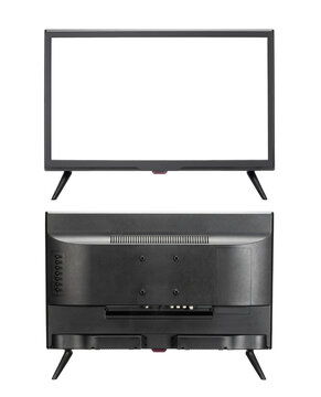 TV set isolated from the background. Wito on the back and front of the object with the possibility of pasting your own image.