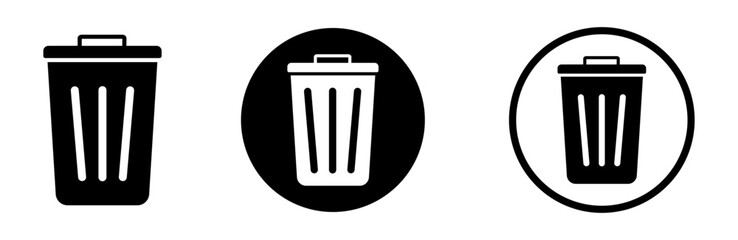 Garbage box for design. Basket simple vector icon. Trash vector illustration.