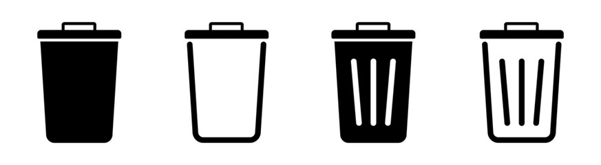 Garbage box for design. Basket simple vector icon. Trash vector illustration.