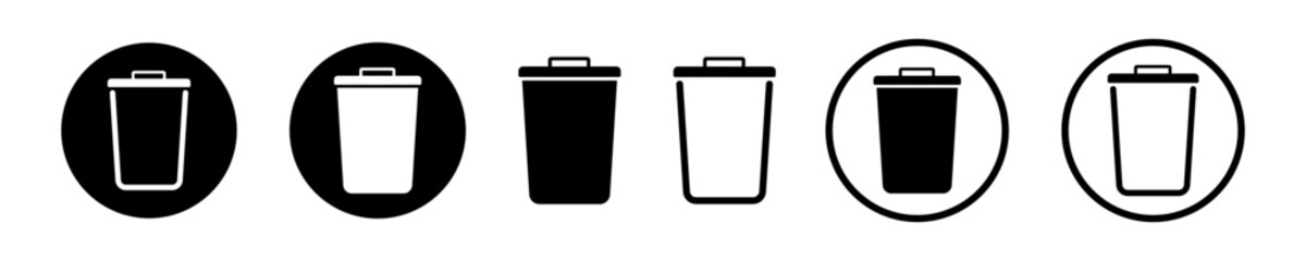Garbage box for design. Basket simple vector icon. Trash vector illustration.