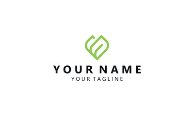 Abstract modern Geometric based Green log design for a business.