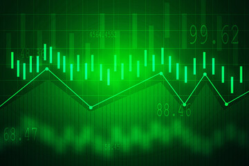 2d rendering Stock market online business concept. business Graph 