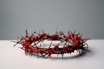 Naklejka premium Jesus Crown of thorns. Generative AI illustration