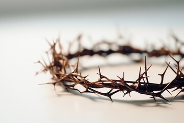 Fototapeta premium Jesus Crown of thorns. Generative AI illustration