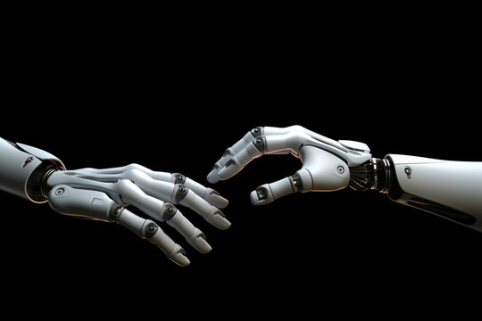 Bionic or robot hands. Generative AI illustration