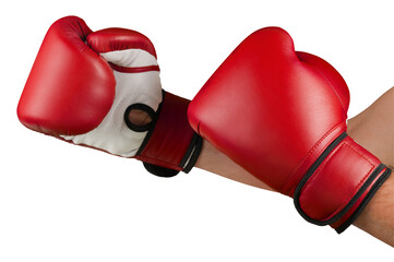 Red Boxing Glove on Hand, Isolated