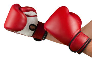 Red Boxing Glove on Hand, Isolated