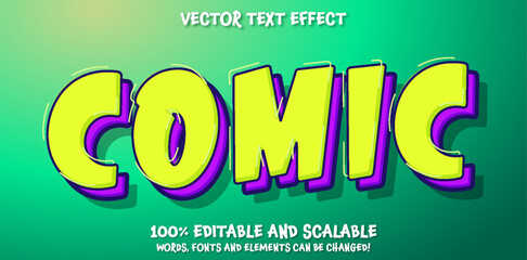 Editable text effect Super Hero 3d Cartoon Comic style premium vector