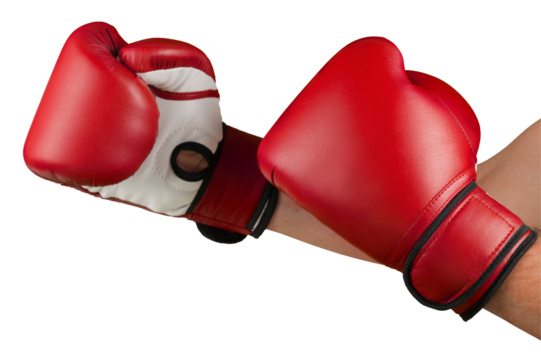 Red Boxing Glove on Hand, Isolated