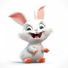 Cute little bunny rabbit laughing