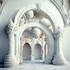 A Playful Display of Arches Crafted from Toys in a Clean and Crisp Render
