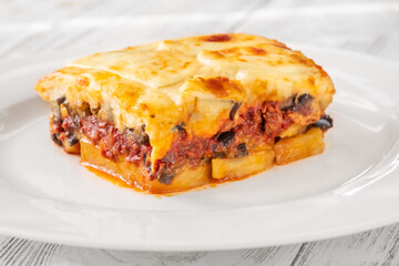 Moussaka eggplant potato based dish