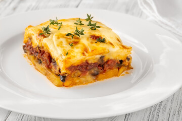 Moussaka eggplant potato based dish