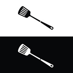 Spatula flat silhouette vector. Silhouette utensil icon. Set of black and white symbols for kitchen concept, kitchen devices, kitchen gadgets, kitchen tools