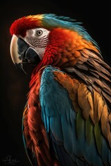 Hyperrealistic Photography Captures the Vibrant Beauty of a Scarlet Macaw Bird