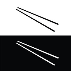 Long chopsticks flat silhouette vector. Silhouette utensil icon. Set of black and white symbols for kitchen concept, kitchen devices, kitchen gadgets, kitchen tools, kitchenware