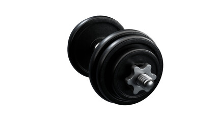 Black rubber dumbbells with perforated handle