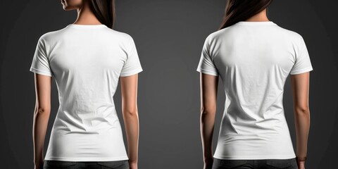 White Blank T-Shirt Mockup with Front and Back Views for Designers and Clothing Brands