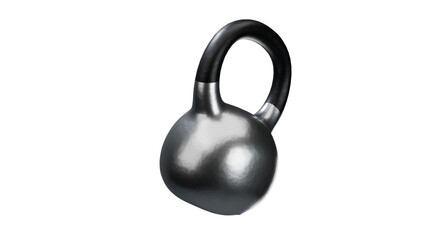 Obraz na płótnie Canvas Silver kettlebell with black handle