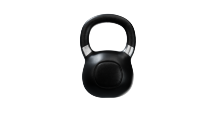 Black kettlebell with silver inlays