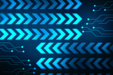 2d illustration Abstract futuristic electronic circuit technology background