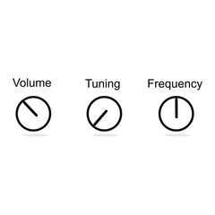 volume and frequency tuning panel button icon vector