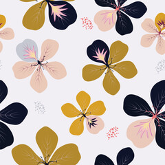 Seamless hand drawn pastel floral pattern background vector illustration for fashion,fabric,wallpaper and print design
