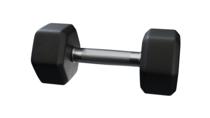 Black rubber dumbbells with perforated handle