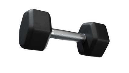 Black rubber dumbbells with perforated handle