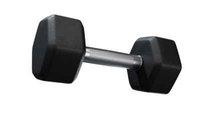 Black rubber dumbbells with perforated handle