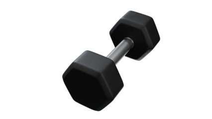 Black rubber dumbbells with perforated handle