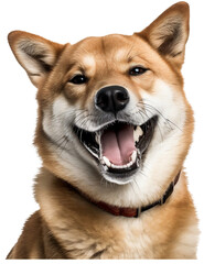 Portrait of a Dog Laughing, Isolated/Transparent Background