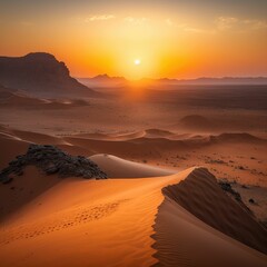 Imposing and Untamed: The Majestic Desert Landscape with Towering Sand Dunes