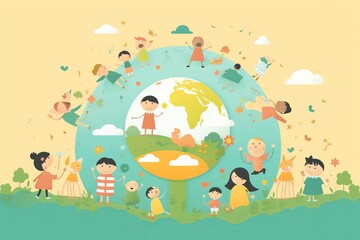 Obraz premium Organic flat world childrens day