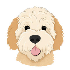 Goldendoodle Clipart Face, Cutout