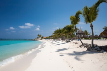Naklejka premium Palm Beach Aruba, generative artificial intelligence