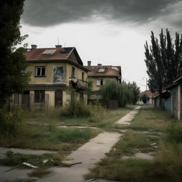 Desolate Remnants of Abandoned Suburbia in Romania