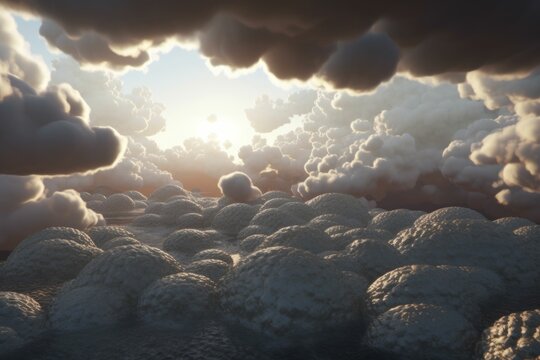 Majestic Mammatus Clouds Rendered with Physically-Based Volumetric Techniques