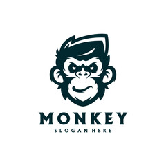 Head Monkey Mascot logo template Vector. Creative Monkey Logo Vector