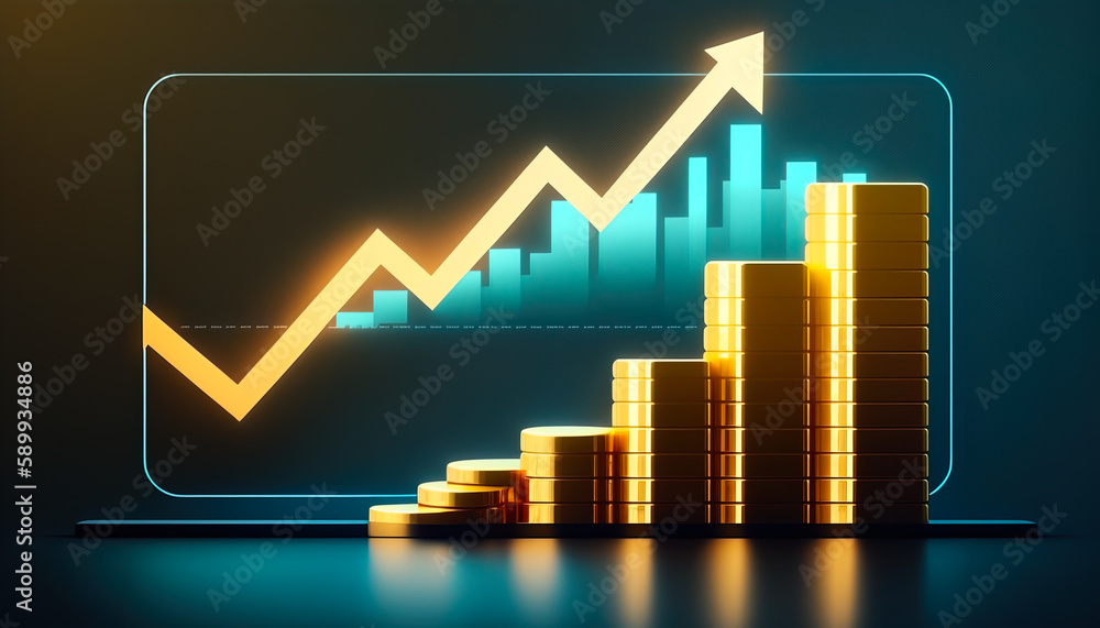Wall mural a powerful image of a business chart showing impressive financial growth and success - ai generated.