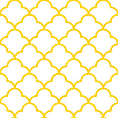 Seamless elegant golden pattern. Grunge vintage texture. Wavy print for textiles, packaging. Vector illustration.