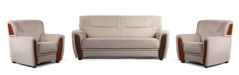 Modern furniture set isolated  on white background