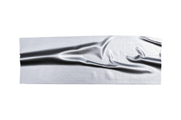 Realistic metal tape strips isolated on alpha channel, crumpled plastic sticky snips texture...