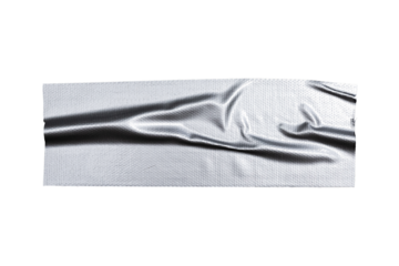 Realistic metal tape strips isolated on alpha channel, crumpled plastic sticky snips texture overlay, transparent background