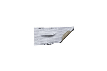 Naklejka premium Realistic metal tape strips isolated on alpha channel, crumpled plastic sticky snips texture overlay, transparent background